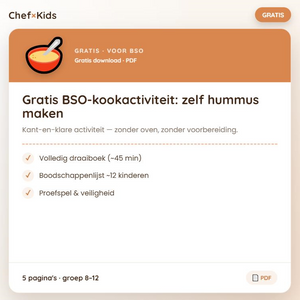 Gratis BSO-kookactiviteit: zelf hummus maken
