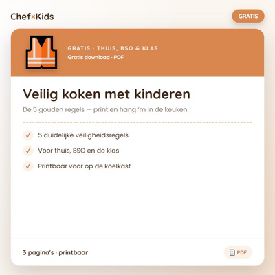 Veilig koken met kinderen — veiligheidskaart